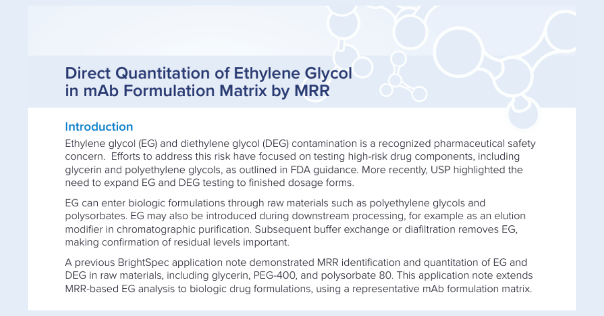 Direct Quantitation Ethylene Glycol in mAb Formulation Matrix by MRR Featured