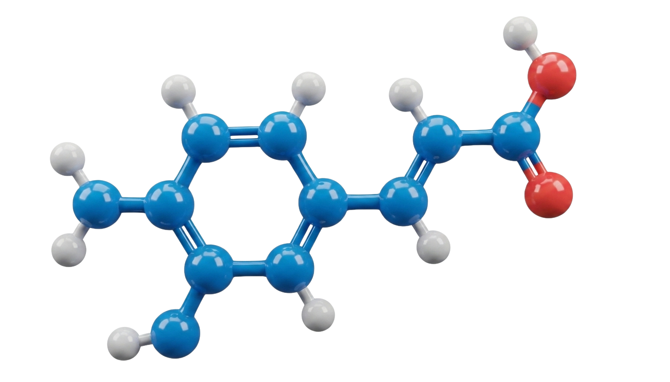 Red, white, and blue molecule
