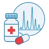 Pharmaceutical medicine and spectra graph